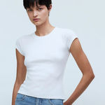 Madewell  Supima Rib Short Sleeve Crewneck Tee Shirt in Lighthouse Sz XXL‎ NEW Photo 0
