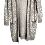 Rachel Zoe Leopard Print Cardigan Gray Size Small Hooded Pockets Oversized Cozy Photo 2