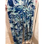 Pretty Young Thing Maxi Pants Blue Tropical Leaf Print Elastic Waist L Size L Photo 1