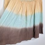 A Line  Dip Dye Cotton Muslin Gauze Skirt women’s size 14 Embroidered Festival Photo 2