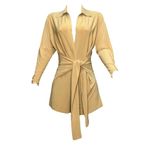 Norma Kamali Tie Front NK Shirt Jumpshort, Nude, XS Photo 5