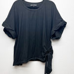 Eloquii Womens Black Top Size 22/24 Ruched Side Modest Contemporary Casual Chic Photo 0