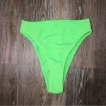Good American Neon Green Chartreuse Always Fits Smocked Bikini Bottoms 00/0 NWOT Photo 2