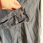 Madewell Black Wash Chambray Button Down Blouse Womens XXS Grunge 90s Photo 3
