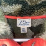 J.Crew Sherpa Fleece Snap Collar Sweatshirt Olive Green Camo Size XXS Photo 7