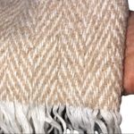 Amicale Cashmere / Wool Blend Herringbone Scarf Tan Photo 4