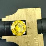 Vintage Sterling Silver 925 Citrine CZ Stone Mother Of Pearl Solitaire Ring Sz 7 Yellow Photo 6