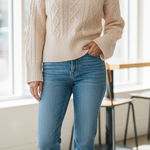 Willi Smith Women's Cable Knit Turtleneck Sweater Cozy Cotton Knitwear Large Photo 0