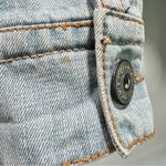 Z Cavaricci Size XS Distressed Cropped Denim Jacket Sweatshirt Removable Hoodie Blue Photo 4