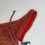 Pretty Little Thing Orange Glitter Ruched Front Brazilian Bikini Bottoms Size 8 Photo 4