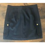 Banana Republic  Black 100% Wool Military Style‎ Short Skirt Button Pockets Sz 10 Photo 1