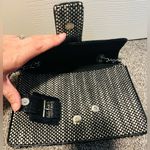 The Limited  black and white herringbone shoulder bag with chain strap Photo 3