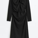 H&M * Midi Size Medium Black Long Sleeve Dress Chic Slim Fit Casual Chic Photo 2