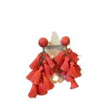 Coral pink multi mini tassel earrings Pink Photo 4