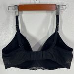 Natori  Black Lace Bra Size 36D Underwire Lightly Lined Everyday T-Shirt Style Photo 1