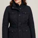 Gap  Belted Puffer Coat Women's Size Small Petite Flinted Gray Photo 0