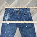 EXPRESS Distressed Bleach Splatter Baggy Straight Leg Boyfriend Jeans Blue 2 Photo 9