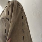 Wet Seal Large Suede Leather Trench Coat large Hook Eye Closure No Lining Long Brown Photo 10