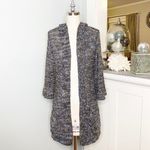BCBGMAXAZRIA Gray Sweater Cardigan Chunky Knit Duster with Hood Small Photo 1