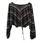 Sadie & Sage Women Size‎ Small V Neck Crop Top Full Long Sleeves Runched Stretch Photo 1