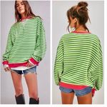 Free People NWOT We the free classic oversized striped sweatshirt crewneck Photo 1