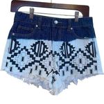 MINKPINK Shorts Women's S High Waisted Aztec Print Cut-Off Fringe Very Cute Photo 0