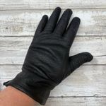 VTG Fownes Leather Gloves Sz 6.5 Black Acrylic Lined Winter Driving Preppy Photo 3