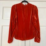 Ulla Johnson  Marlene Blouse Carnelian Autumn Velvet Mock Neck Top Size 4‎ NEW Photo 8