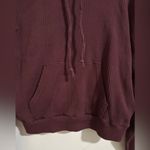 American Eagle  Cropped Maroon Burgundy Thermal Hoodie M Photo 1