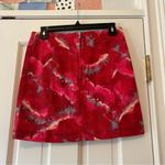 Free People  Modern Femme Red Tie-Dye Denim Mini Skirt Photo 1