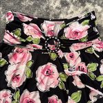 Amy Byer  Black and Pink Floral Skirt Photo 1