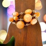 NEW/NWT Delmonico Blonde Bead and Crystal Triple Strand Bracelet Gold Photo 1