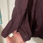 Eileen Fisher  Open V-Neck Linen Blend Top Small Burgundy EUC Photo 1
