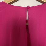 Aura  Tiered Maxi Dress Cut Out Long Sleeve Chiffon Hot Pink Size S Photo 8