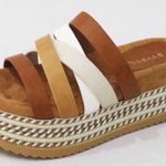 Stylish Multi Color Flatform Slide Sandals Brown Size 8 Photo 0