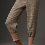 Anthropologie  Maeve Boot Tuck Plaid Belted Trousers, Size 6 Photo 0