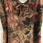 Urban Outfitters Elodie Floral Mesh Mini Dress Brown Green Size M Photo 3