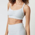 Vuori  Elevation Ruched Bra in Sky Grey Heather Photo 3