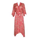 Poupette St. Barth Celie Long Dress, Pink Oriental Foulard, Small Photo 11