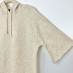 SMF New  Metallic Hooded Top Abstract Knit Short Sleeve Pullover Cream Gold Photo 11