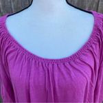 Avenue Pink Flowy Ruched Arm 3/4 Sleeve Top Size 3X Photo 2