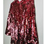Maeve ANTHROPOLOGY Pink Sequin Mock Neck Bell Sleeve Mini Dress NWT Size XS Photo 6