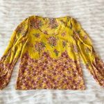 Forever 21 Yellow Pink Floral Open Shoulder Shirt Sz S Photo 19
