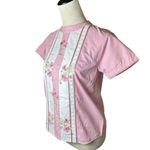 Somerset Bay Pink Embroidered Floral Blouse S | Lace Trim Girly Cottagecore Top Photo 3
