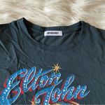 Free People  Black Red Blue Elton John Rocket Man Concert Oversized T-Shirt Sz S Photo 29