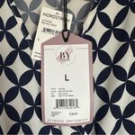 Love by Design Blue Retro Geo Print Mallory Short Sleeve Faux Wrap Dress Photo 8