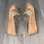 Eric Javits Colorful Braided Cork Summer Open Toe Wedge Sandals 6.5 Photo 5
