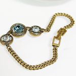Givenchy Authentic Gold and Blue Crystal Chain Bracelet Photo 8