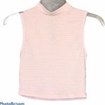 Divided H&M Pastel Pink Heart Embroidered Sleeveless Mock Neck Small Crop Top Photo 1