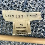 Love Stitch Blue Knit Women's Sweater open front cardigan long sleeve Medium Photo 6
